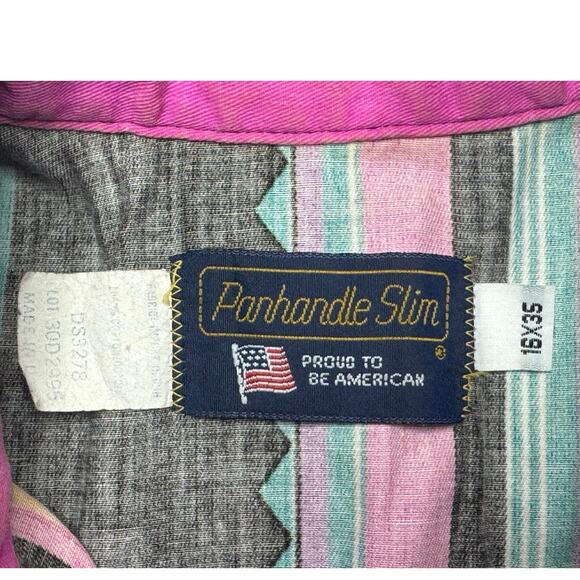 Vintage Panhandle Slim Men's Long Sleeve Multicolor Aztec Button Up Shirt - XL - Picture 3 of 4